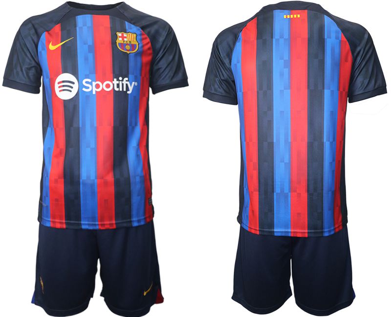 Men 2022-2023 Club Barcelona home blue blank Soccer Jersey->barcelona jersey->Soccer Club Jersey